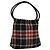 Borsa a mano in lana a quadri Nova Burberry rossa e nera Auth hk2273 Nero Rosso