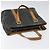Céline Borsa a mano in tela Macadam CELINE C in suede grigio e oro Auth mr1055 Marrone D'oro - vista 6