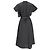 Vestido midi con corte y cinturón Sacai en poliéster negro - vista 3