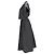 Vestido midi con corte y cinturón Sacai en poliéster negro - vista 7