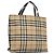 BURBERRY Nova Check Handtasche aus PVC Beige Silber Authentisch bs23486