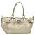 Borsa Tote Gancini in pelle argento oro Auth JB034 di Salvatore Ferragamo
