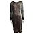 Vera Wang Tüllkleid mit Pailletten bedeckt Schwarz Metallisch