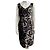 Escada Seidenbleistiftkleid schwarz und metallisch floral