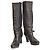 Hugo Boss Orange Schwarze Leder Plattformstiefel Größe 41