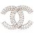 NEUE CHANEL CC LOGO STRASS BROSCHE 2023 SILBERMETALL BROSCHE