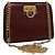 Borsa a spalla in pelle marrone e oro Gancini Chain di Salvatore Ferragamo Auth bs23090 D'oro