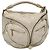 Borsa a spalla Gianni Versace in tela e pelle bianca dorata Auth bs23095 Bianco D'oro