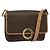 Céline CELINE Macadam Canvas Schultertasche, PVC-Leder, braun, gold, authentisch IN010 Golden