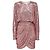 Vestido mini drapeado com mangas morcego rosa antigo Redemption