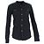 Balmain Langarmhemd mit Schulterdetails aus schwarzer Baumwolle