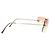 Occhiali da sole Chanel CC Logo argento salmone rosa con strass - vista 5
