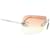 Occhiali da sole Chanel CC Logo argento salmone rosa con strass - vista 8