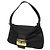 Borsa a spalla Fendi Mamma Baguette nera argento logo golf Nero