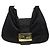 Borsa a spalla Fendi Mamma Baguette nera argento logo golf Nero - vista 2