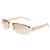 Gafas de sol Gucci marrón camello con borde crema sin montura plateada 1799
