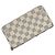 Cartera larga de lona Damier gris y blanco Louis Vuitton Castaño