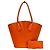 Oranger Leder-Shopper von Bottega Veneta