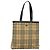Borsa Tote Burberry Nova Check in PVC beige e marrone Auth BD761