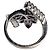 Autre Marque Anello Design Rubini e Diamanti Oro Bianco 18K - vista 3