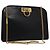 Borsa a spalla Gancini Chain in pelle nera e oro Auth BD929 di Salvatore Ferragamo Nero D'oro