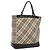 Borsa a mano in tela e pelle beige Burberry Nova Check Blue Label Auth EC545
