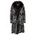 Gianfranco Ferré Rabbit and Fox Fur Coat - '90s Black