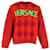 Roter Wollpullover mit Versace-Logo und Argyle-Muster  - Ansicht 1