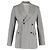 Joseph Houndstooth Double-Breasted Blazer in Grey Wool
