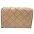 Carteira compacta de couro bege Bottega Veneta