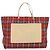 Burberry Nova Check Tote Bag Nylon Rot Beige Auth th5793 - Ansicht 13