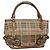 Bolsa de mão em PVC couro bege xadrez Nova da BURBERRY ouro Auth EC786 Dourado