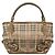 Bolsa de mão em PVC couro bege xadrez Nova da BURBERRY ouro Auth EC786 Dourado - vista 2