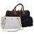 Borsa Boston a spalla in pelle BALLY INTRECCIATO 3 pezzi nero bianco Auth bs23216