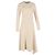 Vestido midi de lana crema de manga larga de Jil Sander Blanco Crudo