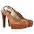 Stuart Weitzman Décolleté Slingback con Piattaforma in Pelle Marrone - vista 4