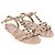 Valentino Garavani Sandali piatti Valentino Rockstud in gomma beige - vista 4