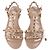 Valentino Garavani Sandali piatti Valentino Rockstud in gomma beige - vista 5