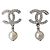 Chanel CC C22C Orecchini in Cristallo Perla SHW Pendenti Scatola Ricevuta Argento
