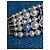 Chanel CC P19C Logo La Pausa Crociera Bracciale di Perle Striate scatola etichetta Blu - vista 9
