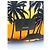 Nuovo zaino in nylon nero Saint Laurent Hunting Palm Tree Sunset Multicolore - vista 4