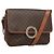 Céline CELINE Macadam Canvas Schultertasche, PVC-Leder, braun, gold, authentisch, EC528 Golden
