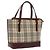 Borsa a mano Burberry Nova Check in tela e pelle beige oro Auth BD809 D'oro