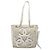 CHANEL Bolsa Tote Triple Coco Cadena Vinilo Cuero Blanco Oro CC Auth bs23423 Dorado - vista 10