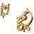 Orecchini a cerchio dorati con logo Christian Dior D'oro - vista 2