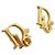 Orecchini a cerchio dorati con logo Christian Dior D'oro - vista 3