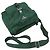 Borsa a tracolla Prada in nylon tessuto verde scuro con logo e fibbia - vista 2