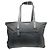 Borsa a spalla Boston in pelle di vitello nera con logo in nylon Prada Nero