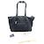 Borsa a spalla Boston in pelle di vitello nera con logo in nylon Prada Nero - vista 3