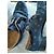 Autre Marque Scarpe stringate ricamate in pelle e tela nero blu navy - vista 5